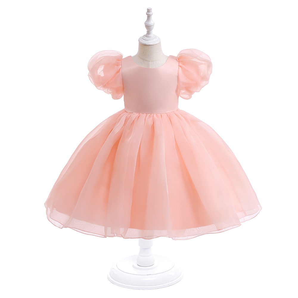 Picture of New Girls Princess Dress Children's Puff Sleeve Puffy Birthday Dress Little Girl Piano Performance Children's Dress