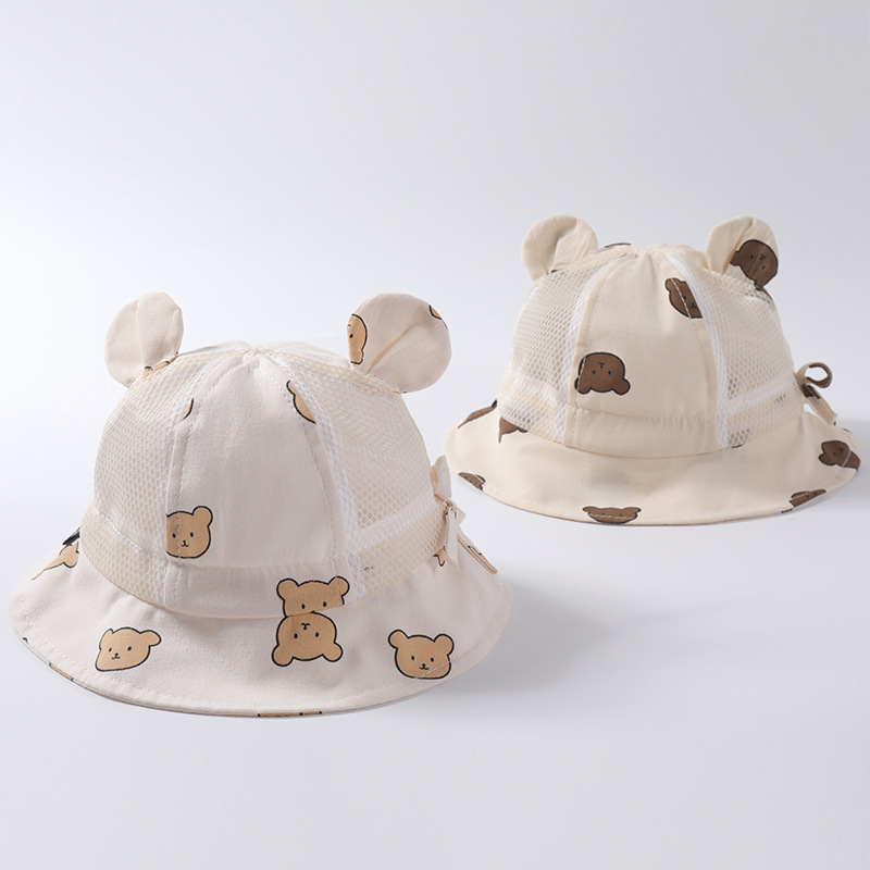 Spring and Autumn Baby Sun Hat Boys and Girls Cute Fisherman Hat Women's Treasure Korean Sunscreen Sun Hat Baby Hat Windproof