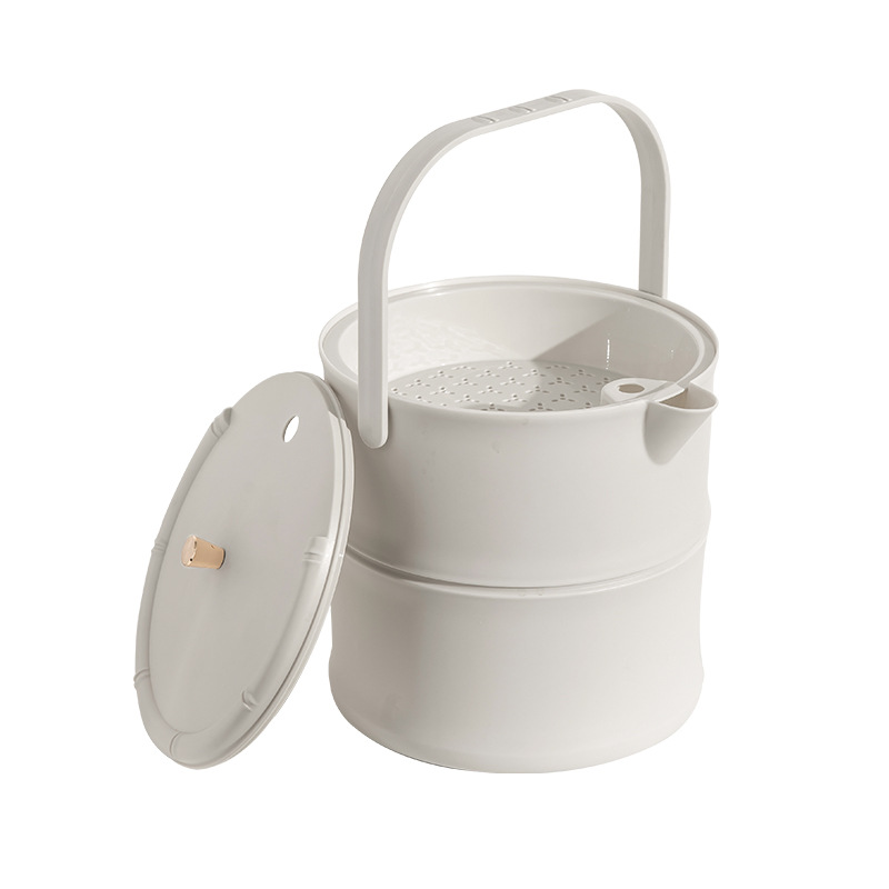 Picture of Plastic Light Luxury Tea Bucket Tea Table Tea Tray Waste Water Bucket Drainage Pipe Tea Set Trash Bin Tea Bucket Drainage Bucket Tea Scrap Bucket
