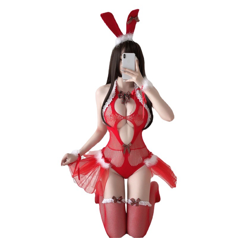 Sexy sexy plus size passion temptation perspective couple sex products underwear Christmas Festival bunny uniform suit