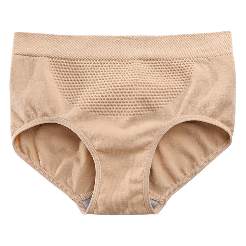 Honeycomb warm Palace underwear Japanese style 3D cotton crotch breathable seamless Women's Mid-waist seamless hip lifting briefs