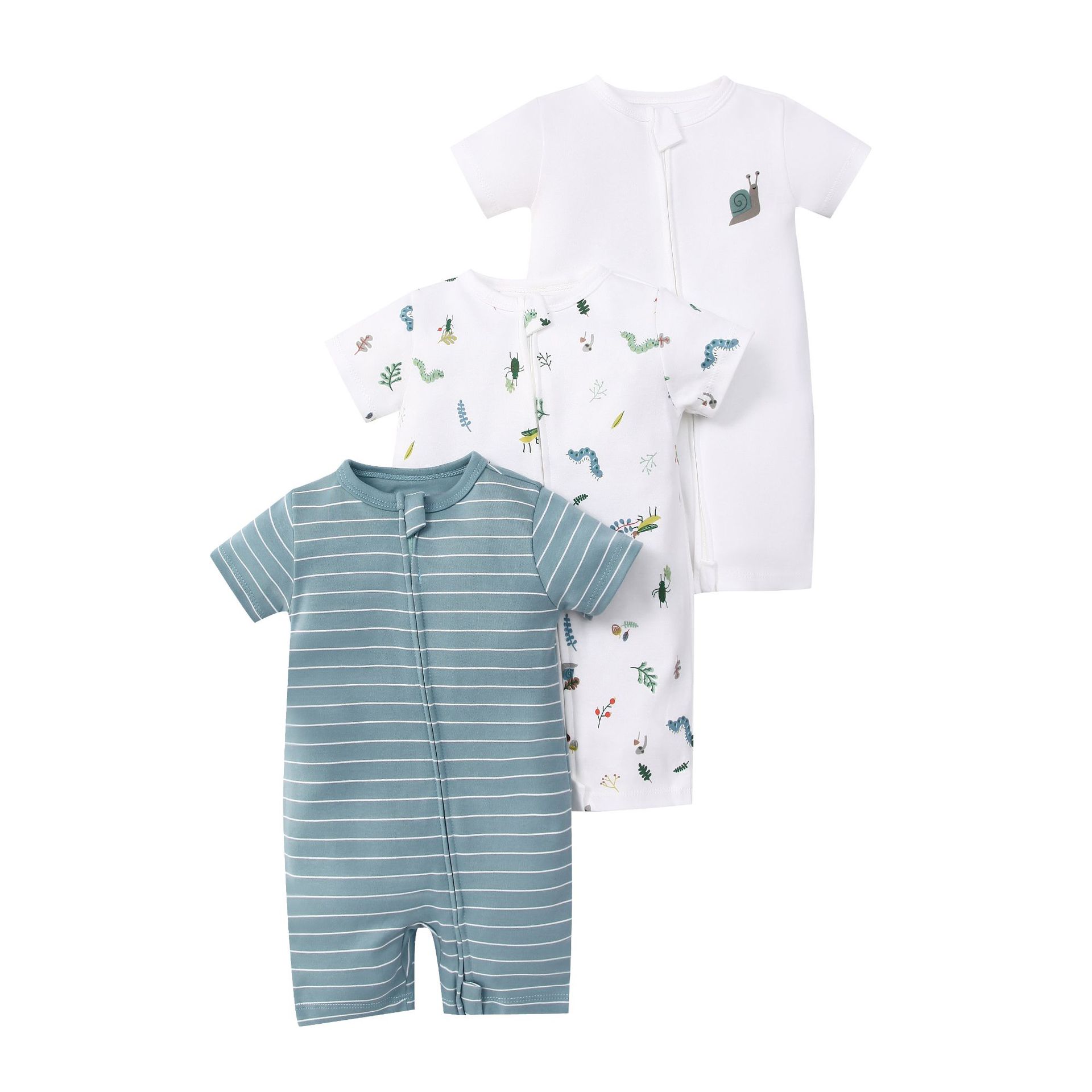 Picture of Foreign trade children's clothing summer baby jumpsuit short sleeve double zipper climbing clothing newborn baby gift box for cross-border