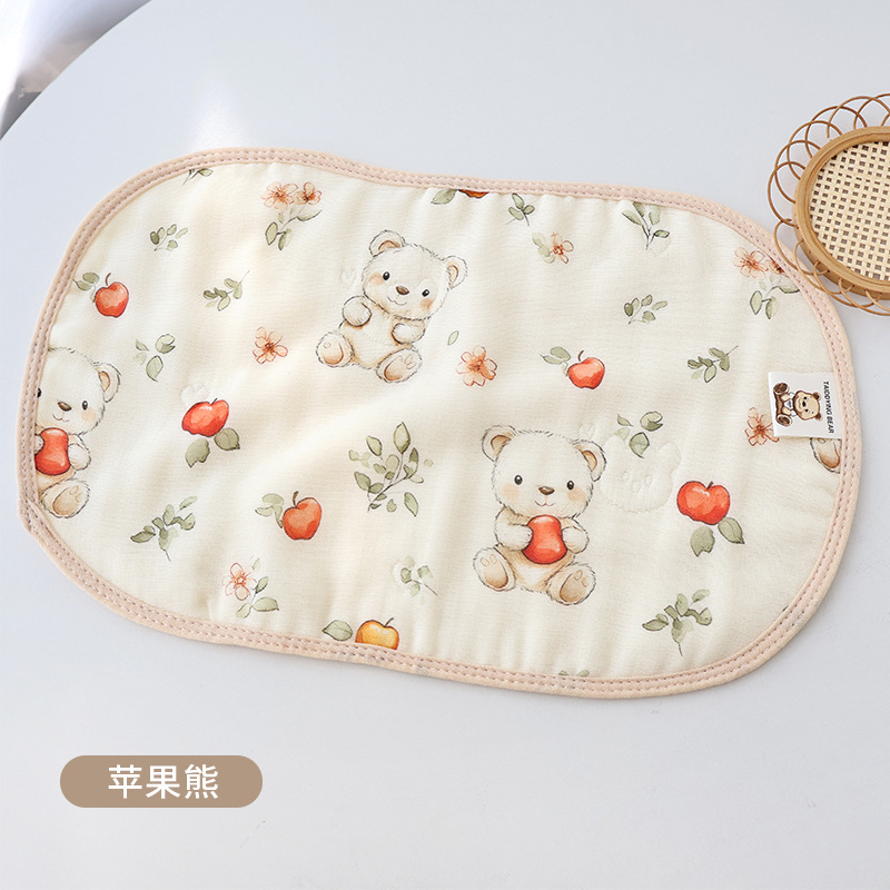 Picture of Sweat-Absorbent and Non-Stuffy Cartoon Kidsren's Pillow, Soft and Breathable Eight-Layer Gauze Baby Pillow, Cloud Pillow, Newborn Category a