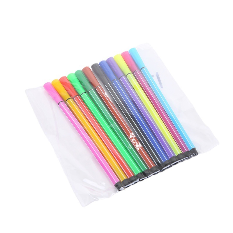 Bulk Bagged 12-Color Watercolor Pens for Children and Students, Painting, Doodling, Art Supplies, Small Brushes Wholesale