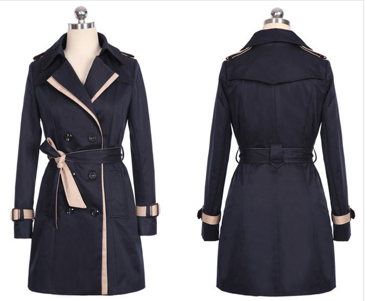 Picture of [Main International] Ladies Fashion Slim Fit Coat Spring and Autumn Color-matching Korean Double-breasted Youth Age-reducing Coat Trendy
