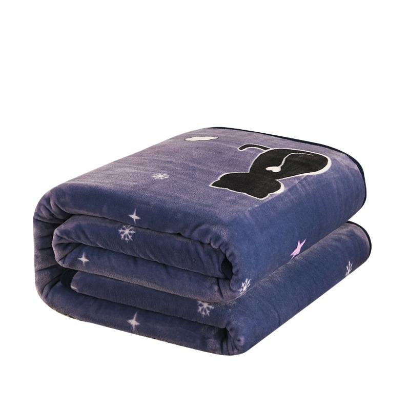 New Thickeneded Cloud Mink Flannel Blanket, Single and Double Nap Air-Conditioned Blanket, Gift Wholesale