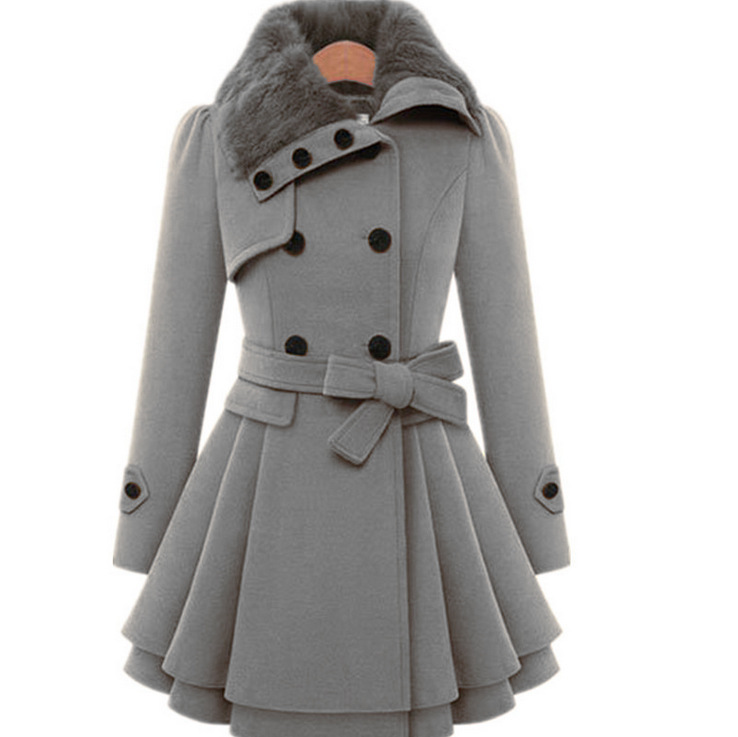 Picture of eBay2024 New European and American Women's Slim-fit Long Woolen Coat Double-breasted Woolen Coat Trenchcoat Women