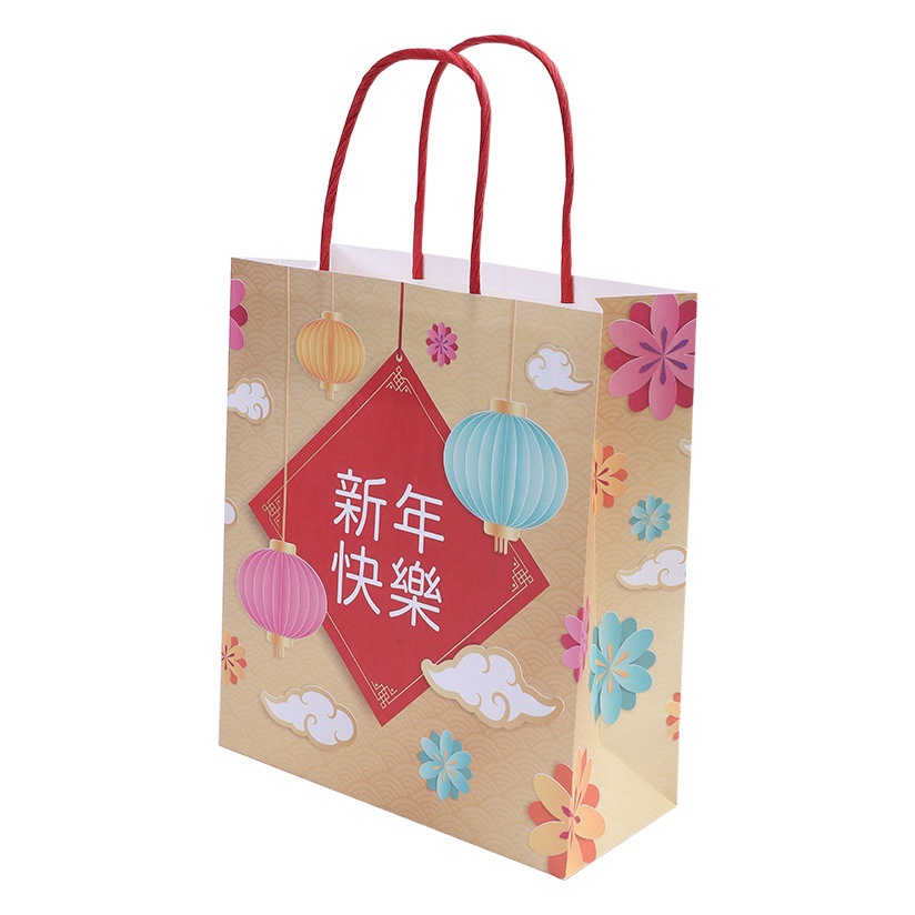 Spot Red Handbag New Year Gift Bag Paper Bag Spring Festival Gift Bag New Year's Goods Packaging Bag Holiday Small Candy Bag