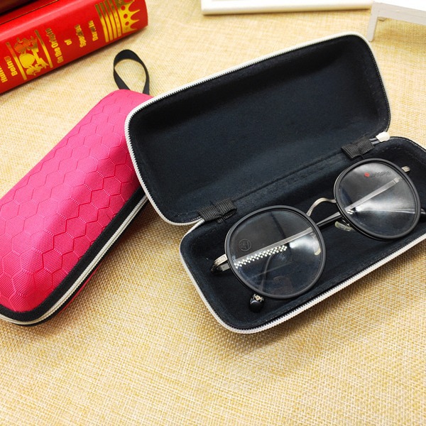 Picture of 2019 New glasses box zipper box honeycomb pattern EVA glasses box can be set color sun glasses box