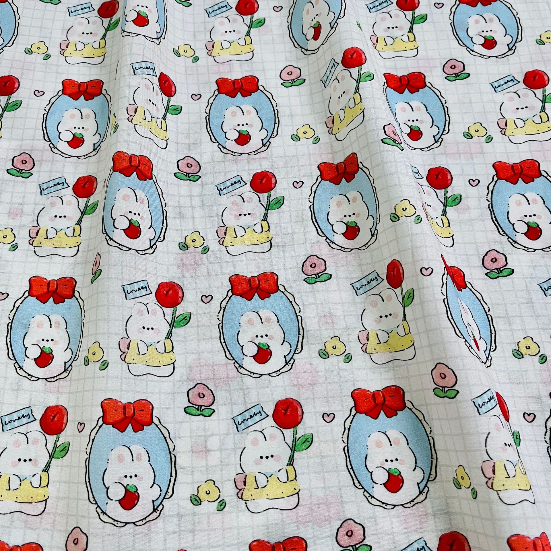 Picture of Cotton 60-Count Digital Printed Fabric, Cute Cartoon Pattern, Bags, Home Clothes, Dress and Shirt Fabrics