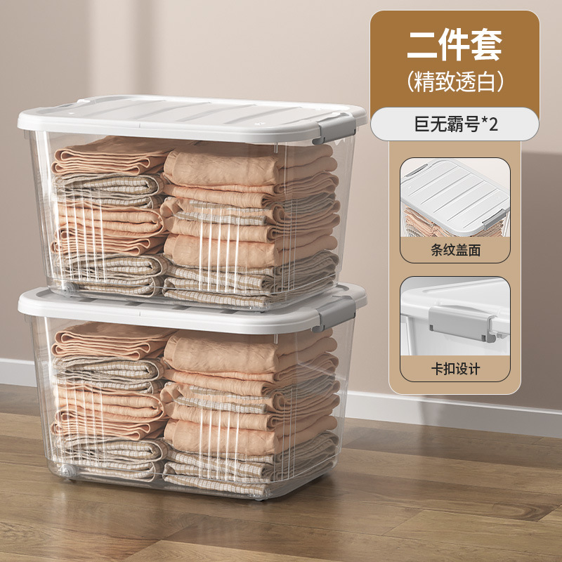 Picture of Transparent Storage Box Plastic Box with Lid Satchel Storage Box Large and Small Clothing Storage Box Organizer Box with Lid