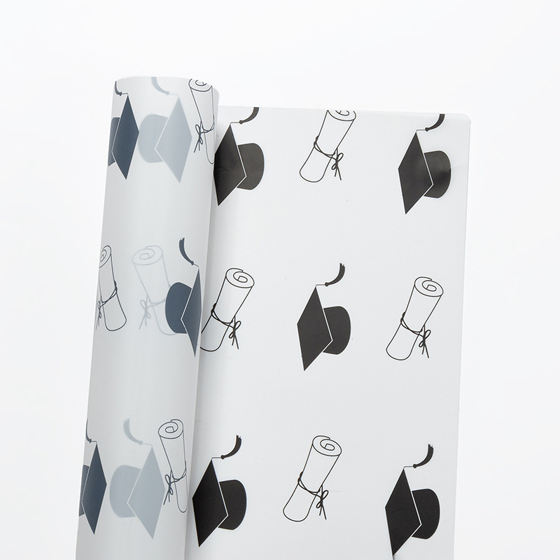 Picture of Graduation season waterproof bow book flower wrapping paper college entrance examination doctor hat bouquet wrapping paper gift flower paper 1