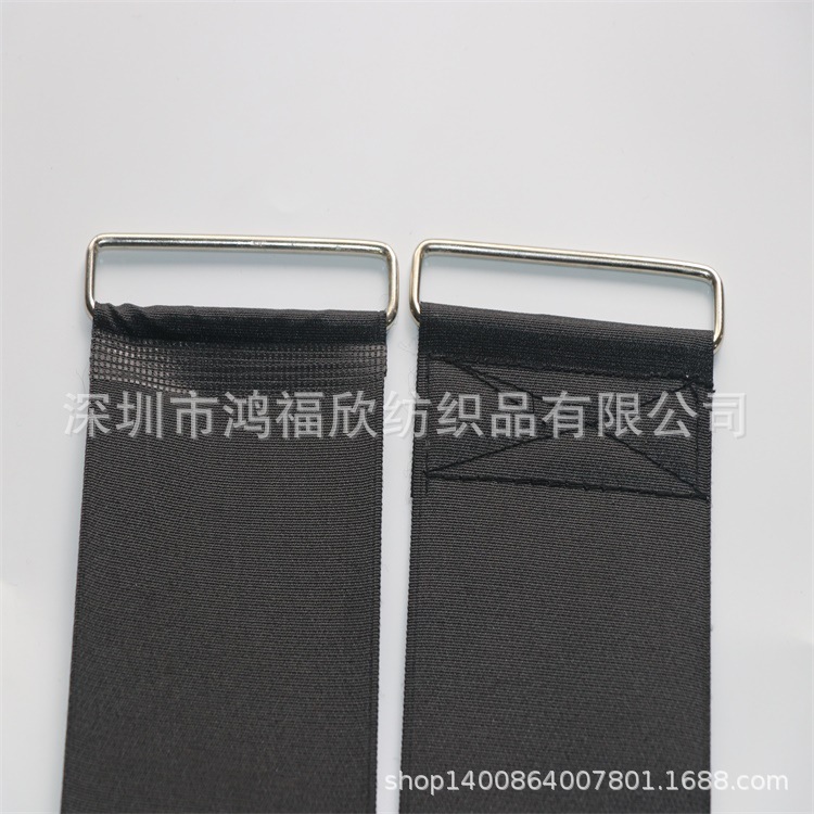 Adjustable Black Velcro Strap Card Plate Cargo Fixing Strap with Velcro Velcro
