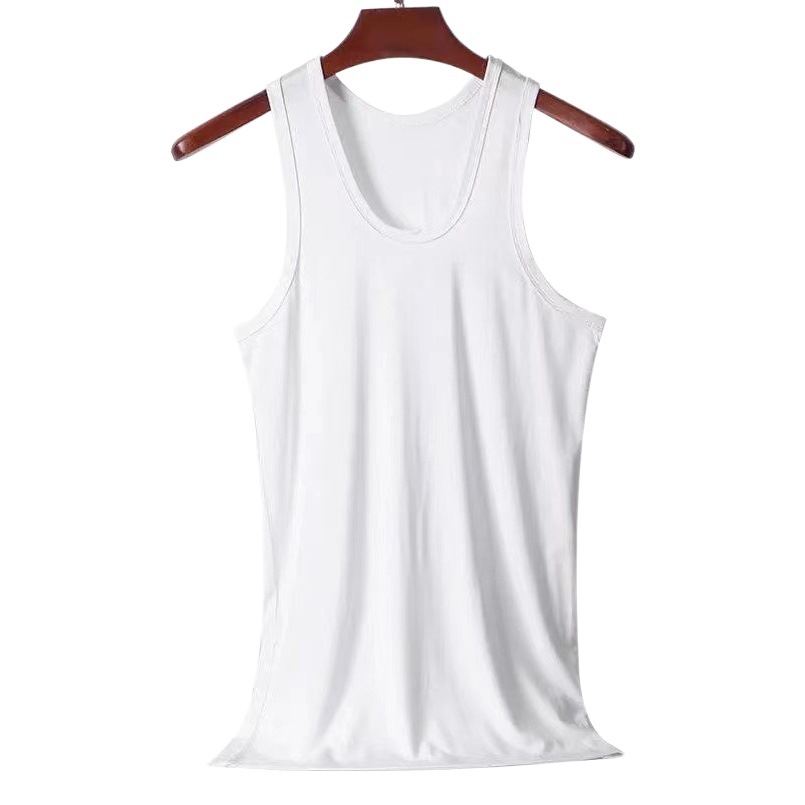 New men's vest cotton summer men's youth sports fitness hurdle elastic bottoming cotton undershirt wholesale