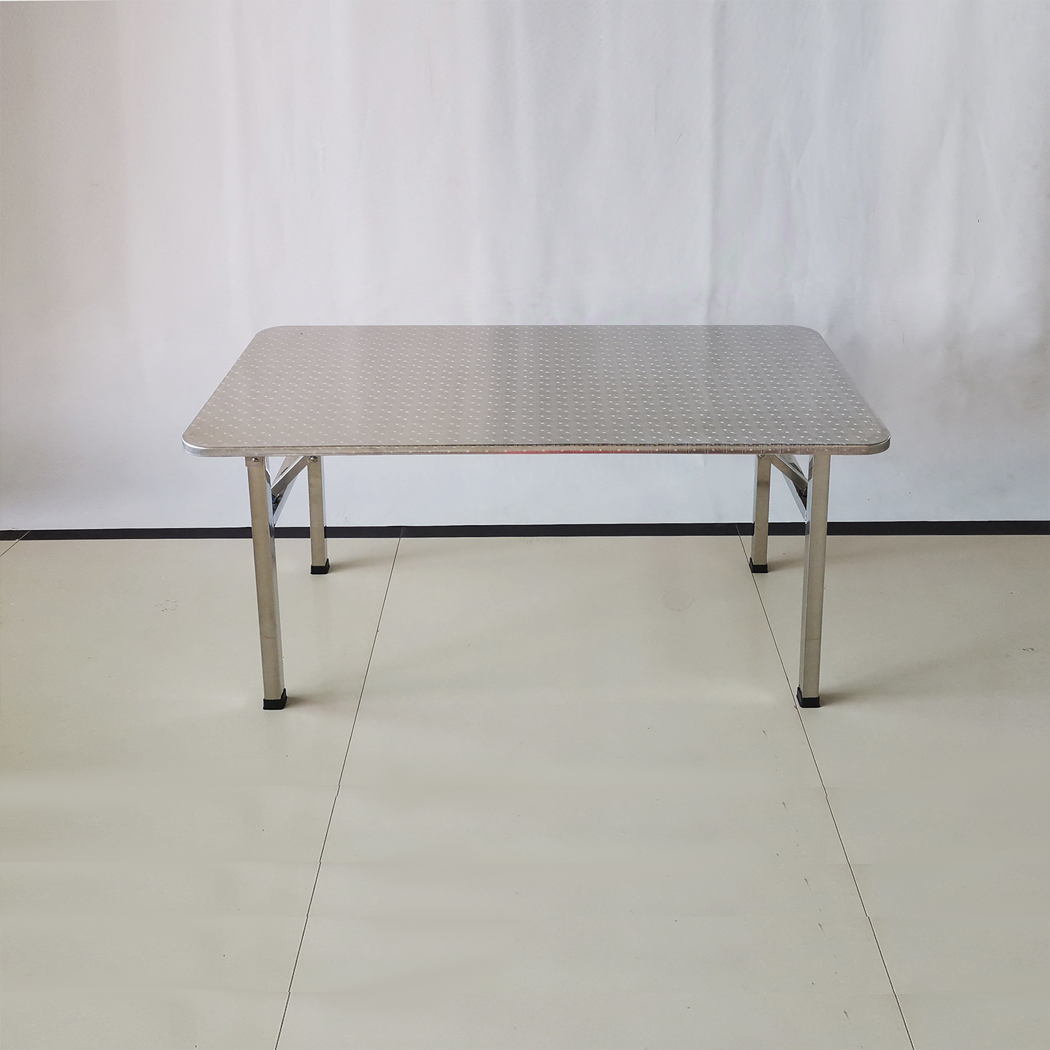 Picture of Stainless Steel Folding Rectangular Table Portable Outdoor Foldable Table Restaurant Rectangular Dining Table Night Market Stall