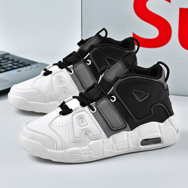 2024 Autumn Cross-border New plus size High-top Air Cushion Basketball Shoes for Students and Teenagers Trendy Casual sneaker for Men and Women
