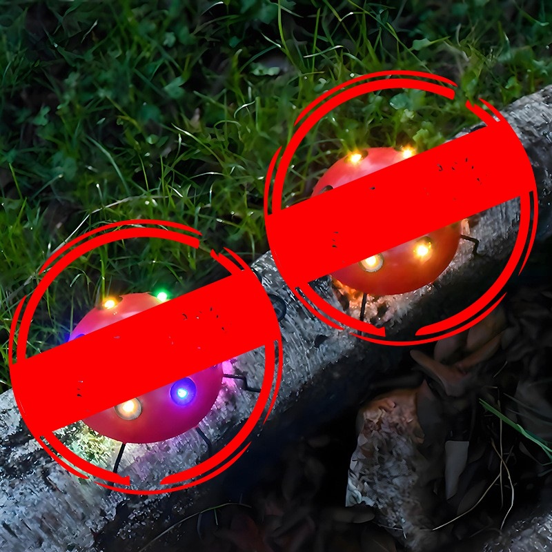 Amazon New Outdoor Solar Iron Coccinella Decorative Light Garden Simulation Animal Wall Hanging Garden Light