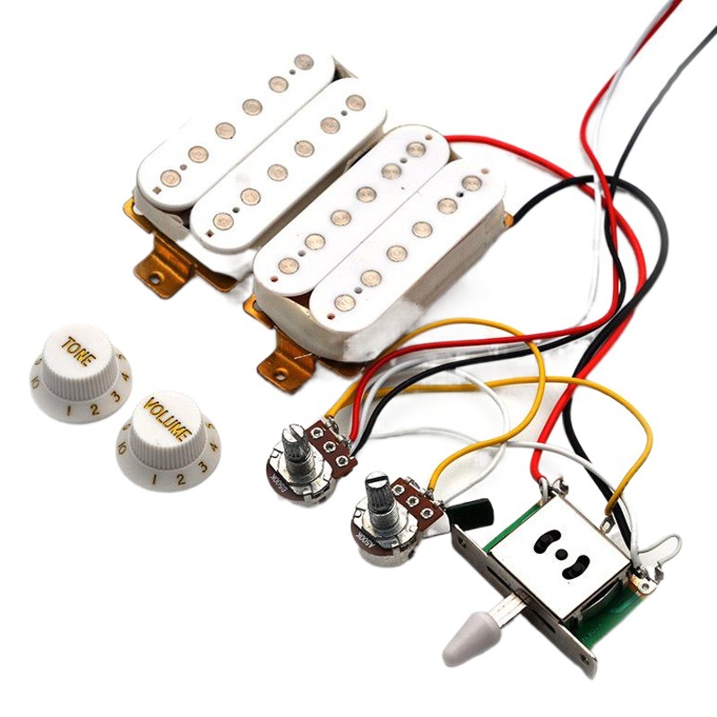 Electric guitar double double pickup full set line with pickup potentiometer ST electric guitar integrated line Black