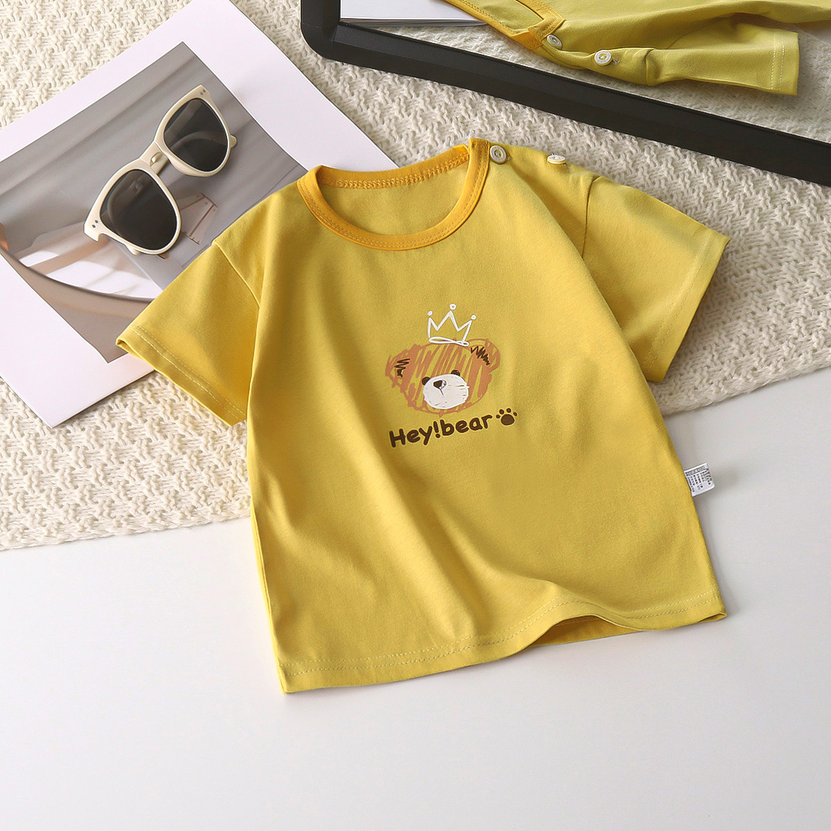 Picture of Children's Short-sleeved T-shirt Cotton New Children's Summer Baby Clothes Boys' Thin Girls' Top Summer Children's Clothing