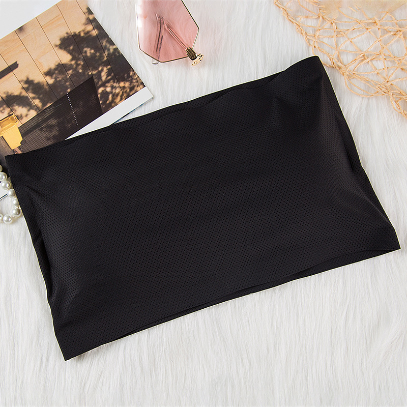 Picture of Seamless Ice Silk Breathable Tube Top Bottoming Anti-running Light One-word Beautiful Back Ice Silk Hollow Tube Top Wrapping Detachable Chest Pad