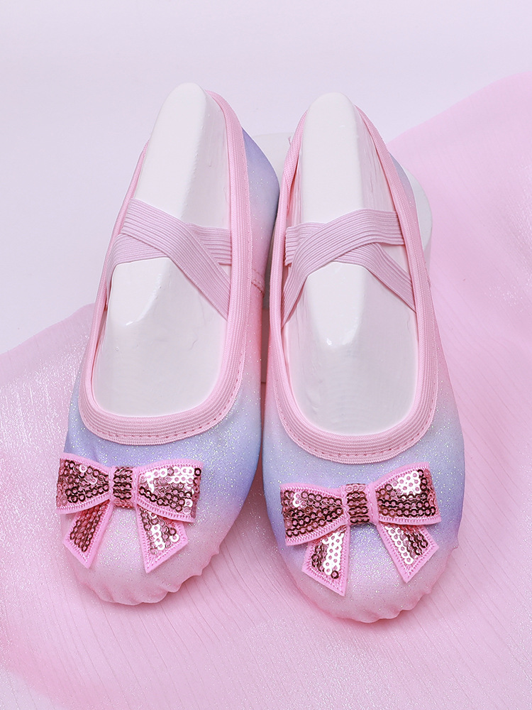 Picture of Girls' dance shoes soft-soled exercise shoes Children's Ballet Shoes Baby dancing shoes cute stage performance cat claw shoes