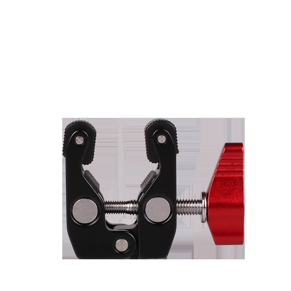 Picture of Metal Tripod Desktop Bracket Solid Metal Red Crab Clamp Fixing Clip Photography Bracket Metal Heavy Force Clip