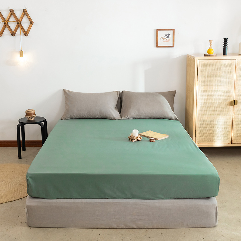 Picture of Strictly Selected Wholesale Solid Color Sanding Bed Cover Household Modern Simple Bed Cover Dormitory Bedding Single-Piece Mattress Cover