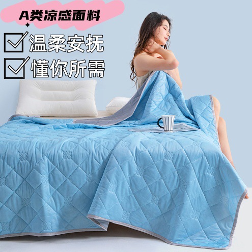 Cross-Border Cool Silk Summer Quilt Class a Single and Double Summer Quilt Machine Washable Air-Conditioned Quilt Gift Thin Quilt Manufacturer Wholesale