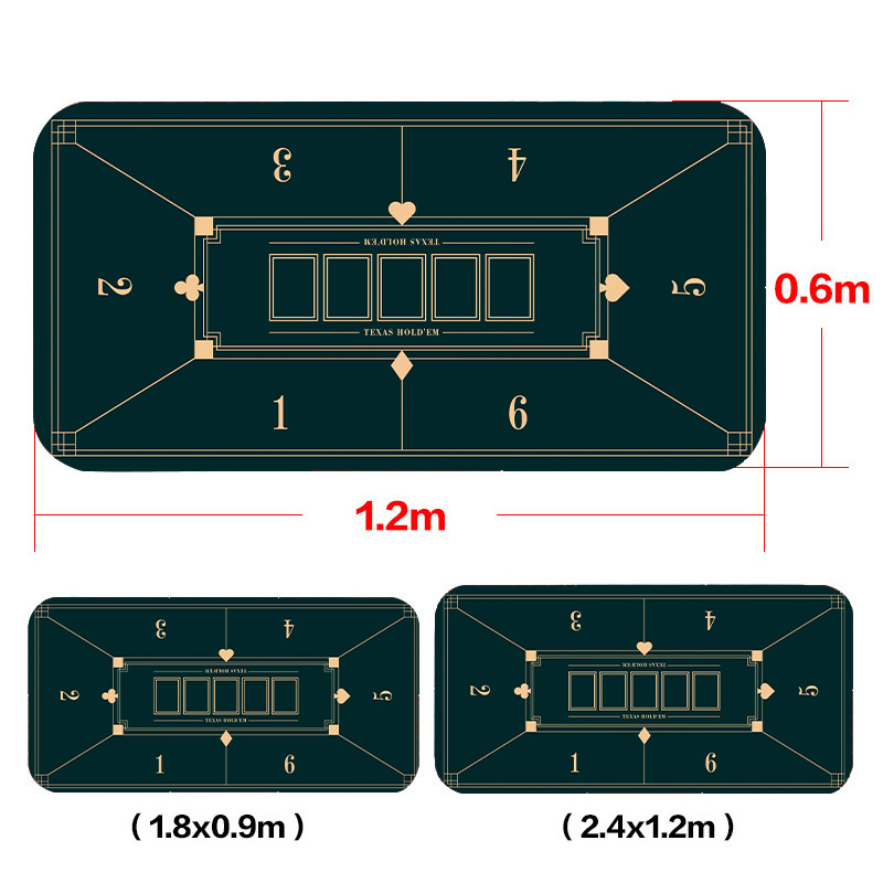 Picture of Texas Hold'Em Poker Table Mat Tablecloth Chip Poker Card Rubber Mat Round Square Tablecloth Mat Blackjack