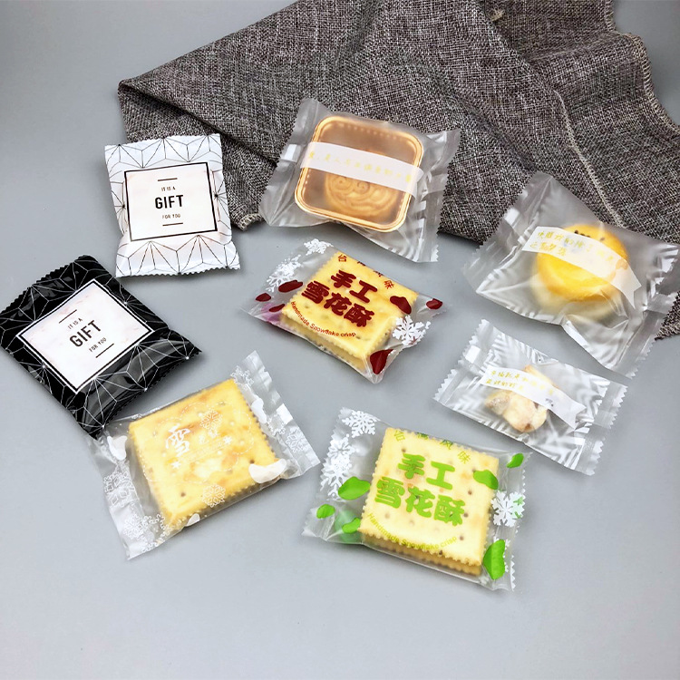 Spot snowflake crisp packaging bag nougat cookies self-sealing bag snowflake milk puff packaging box original baking