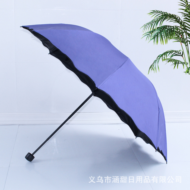 Picture of Ruffled Flowering Umbrella Sunscreen Sunshade UV-proof Black Glue Sunny Umbrella Sun Umbrella Printable LOGO