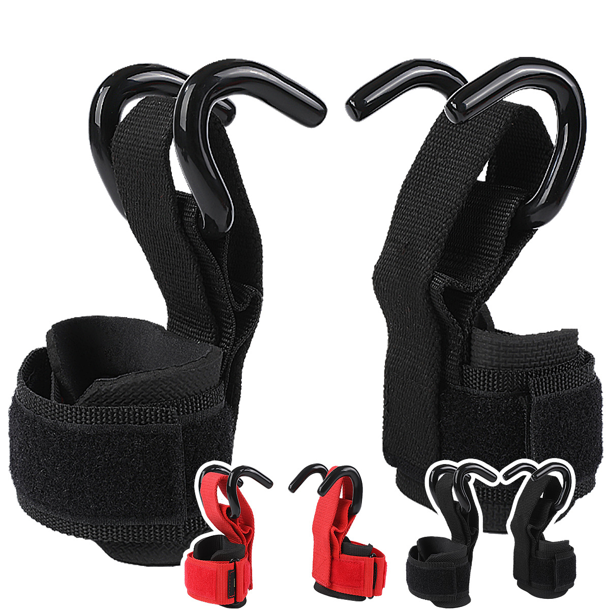 Valeo Fitness Two-In-One Assist Hook Assist Belt Weightlifting Dumbbell Auxiliary Equipment Protective Gear Wrist Guard