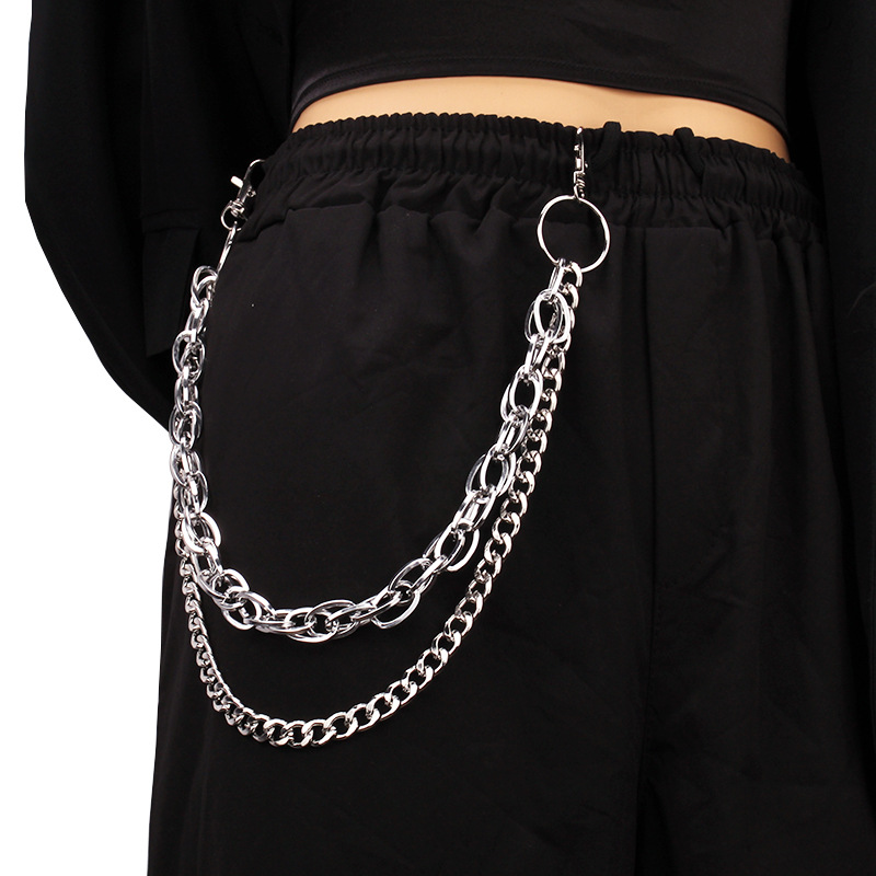 Europe and the United States cross-border jewelry punk retro metal chain waist chain hip hop multi-layer ring body chain spot wholesale