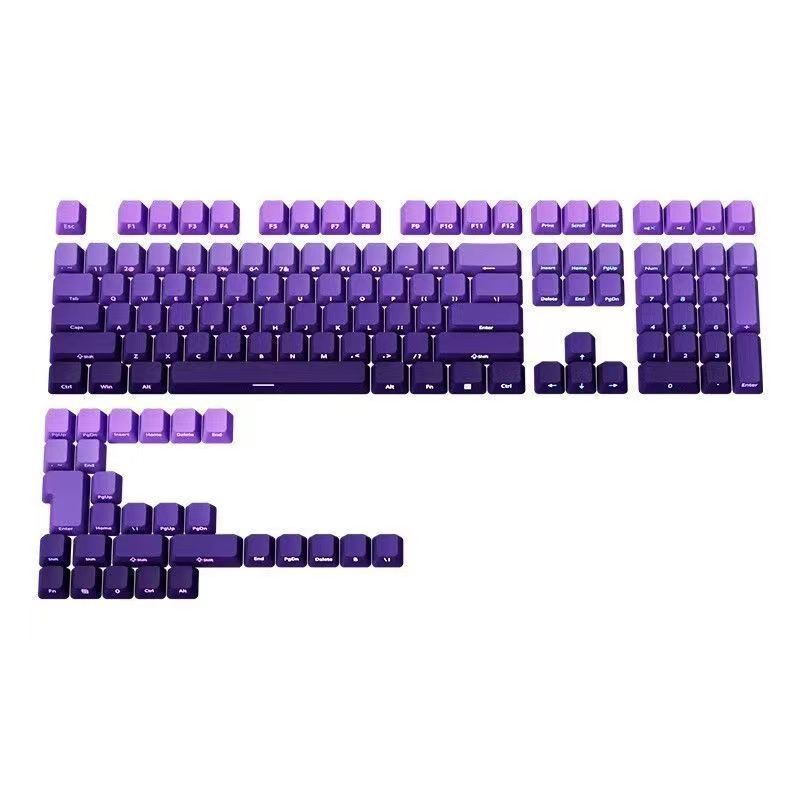 Picture of Wholesale factory height side engraved transparent keycap PBT two-color gradient large full set of sublimation personality keyboard cap