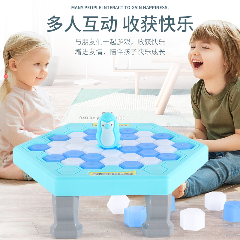 Picture of TikTok Internet Red Beating Penguin Icebreaker Wall Breaking Toy Penguin Desktop Game Parent-Child Interactive Educational Toy