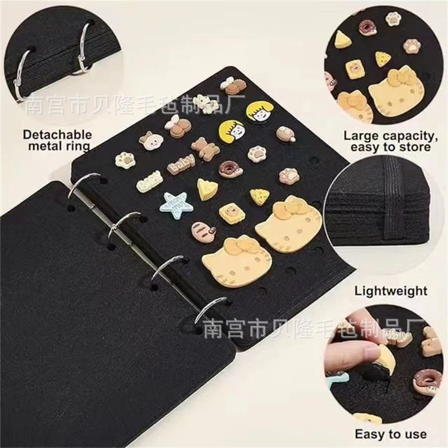 Picture of Felt Text Storage Book, Loose-Leaf Notebook, Travel Jewelry Badge Storage Bag, Detachable Binder, Jewelry Display Board