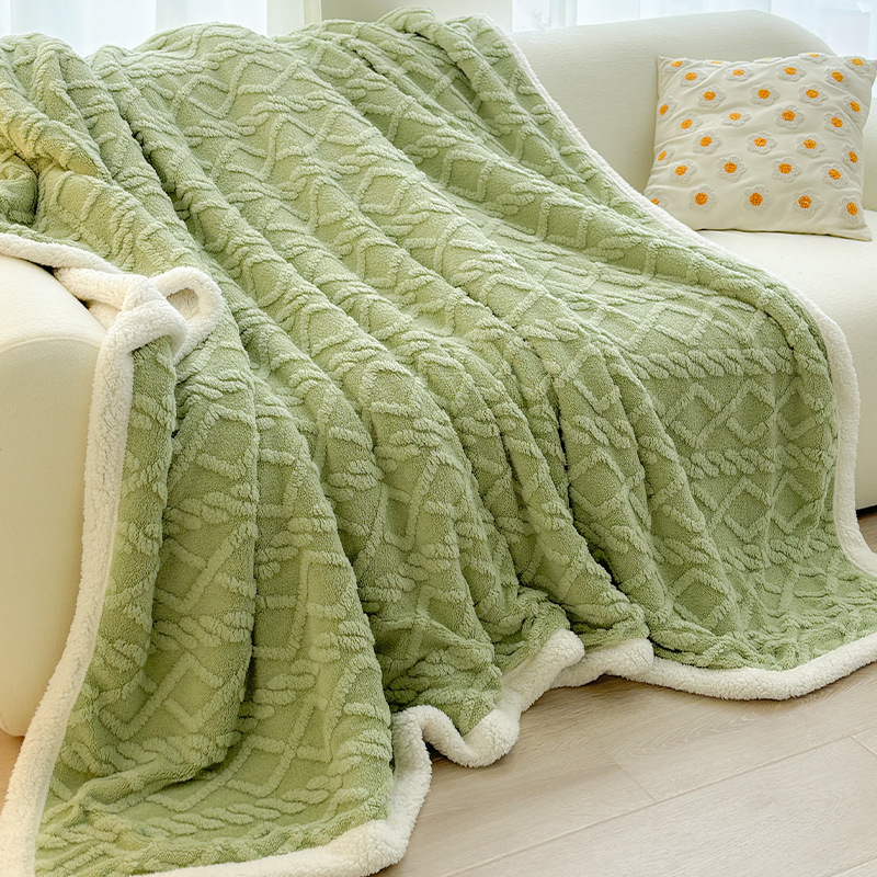 Picture of Winter Tafu Fleece Blanket Double Thickened Coral Fleece Blanket Lamb Fleece Nap Blanket Sofa Blanket Autumn and Winter
