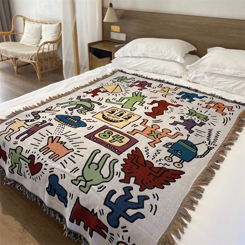 Picture of Cross-border World Famous Painting Line Blanket Casual Decorative Sofa Towel Blanket Tapery Carpet Bed End Blanket Table Top Decorative Cover Cloth
