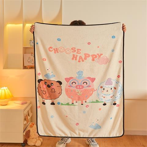 Picture of Children's Blanket Kindergarten Spring and Autumn Baby Coral Fleece Blanket Spring and Summer Single Layer Thin Blanket Office Nap
