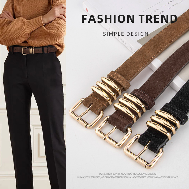 Wholesale trendy fashion belt for women, genuine leather premium commuter outfit skirt, pants, sheer leather belt for women, new arrival