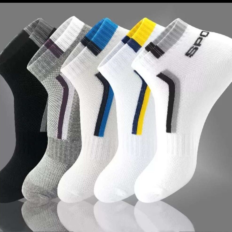 Picture of Socks Men's Summer Thin Cool Breathable Mesh Solid Color Black White Gray Fashionable Deodorant Sports Socks Men's Socks