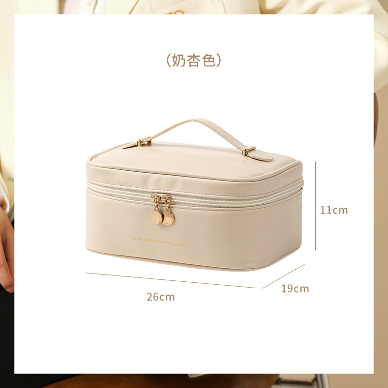 Picture of Spot Wholesale Cross-Border Pu Satchel Cosmetic Bag with High Appearance and Large Capacity Satchel Waterproof Cosmetics Bag Travel Toiletry Bag