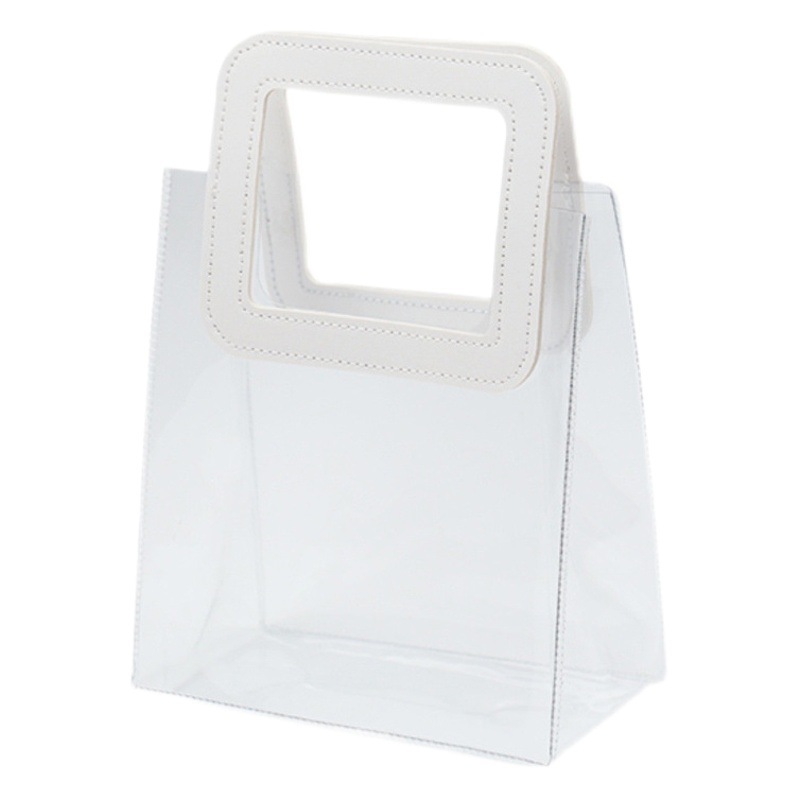 Hand-Painted Tote Bag DIY White Transparent Pvc Bag Kindergarten Handicraft Painting Activity Graffiti Gift Bag Portable