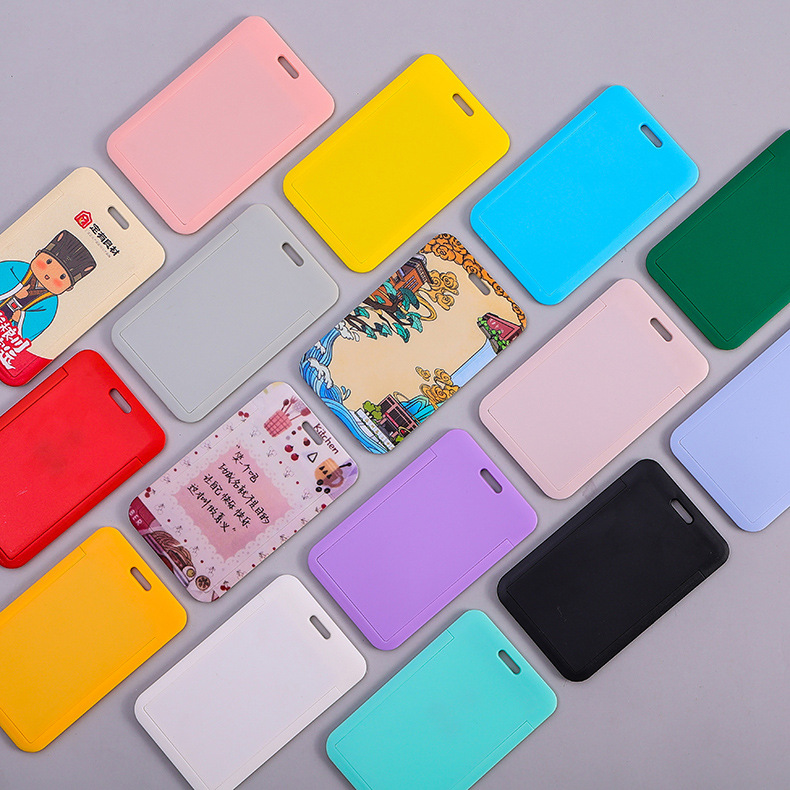 Picture of Sliding cover card push card ABS plastic cartoon tag student card cover work card badge cover chest card wholesale fixed