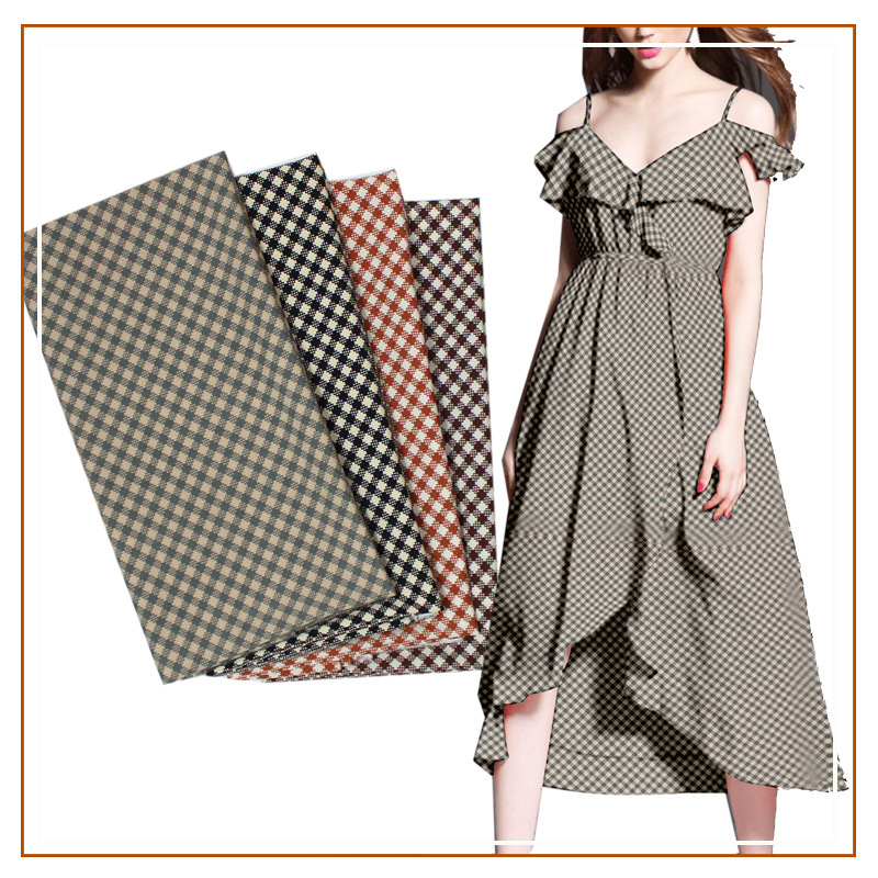 Velvet Plaid Printed Fabric dress Slip Skirt Short Skirt Women's Top Fabric Plaid New Style Flower