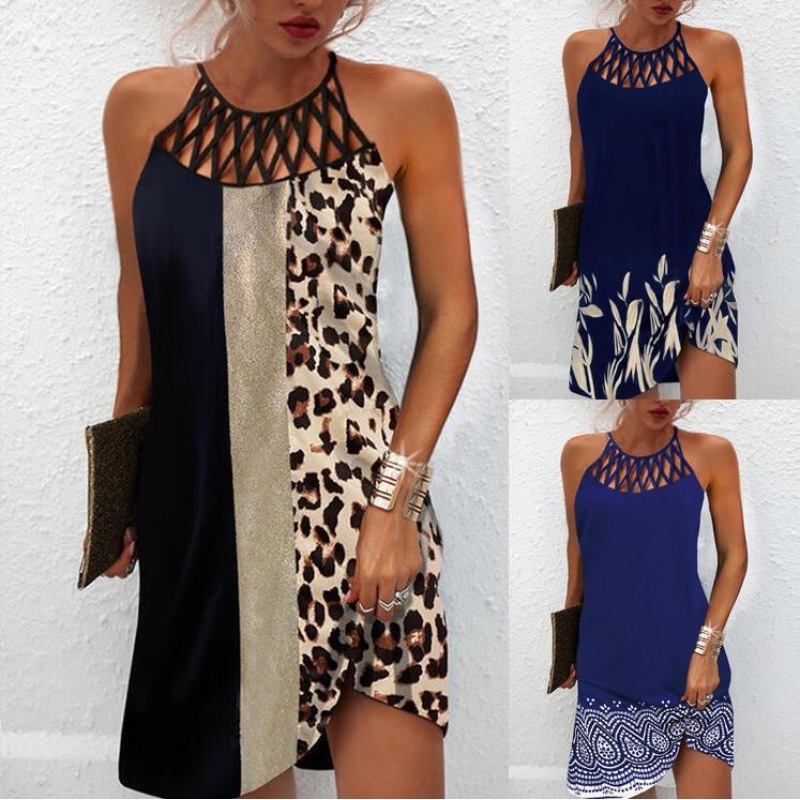 2022 European and American Spring and Summer Amazon Ethnic Style Positioning Printing Mesh Sleeveless Casual dress Women's Clothing