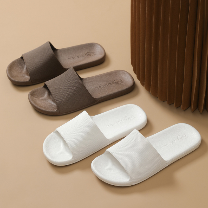 High-end home slippers men's outdoor indoor bathroom bath non-slip soft bottom excrement feeling lovers sandals and slippers for women