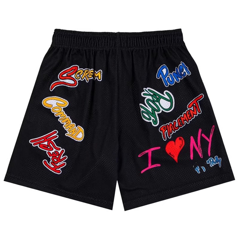 American Style Fashion Brand Ericemanuel EE print shorts Casual Mesh Drawstring Print Sports Shorts