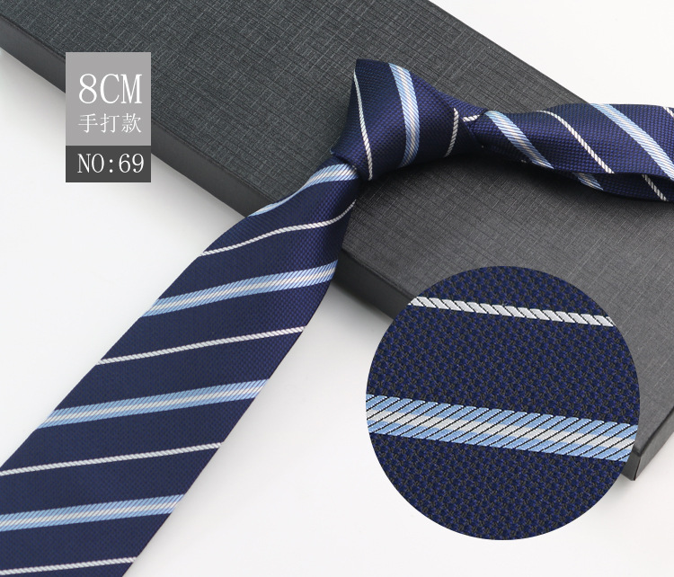 Picture of Men's Tie Business Shirt Stripesd Security Professional Formal Wear Wholesale Plus Logo Manufacturer 8cm Hand-Made