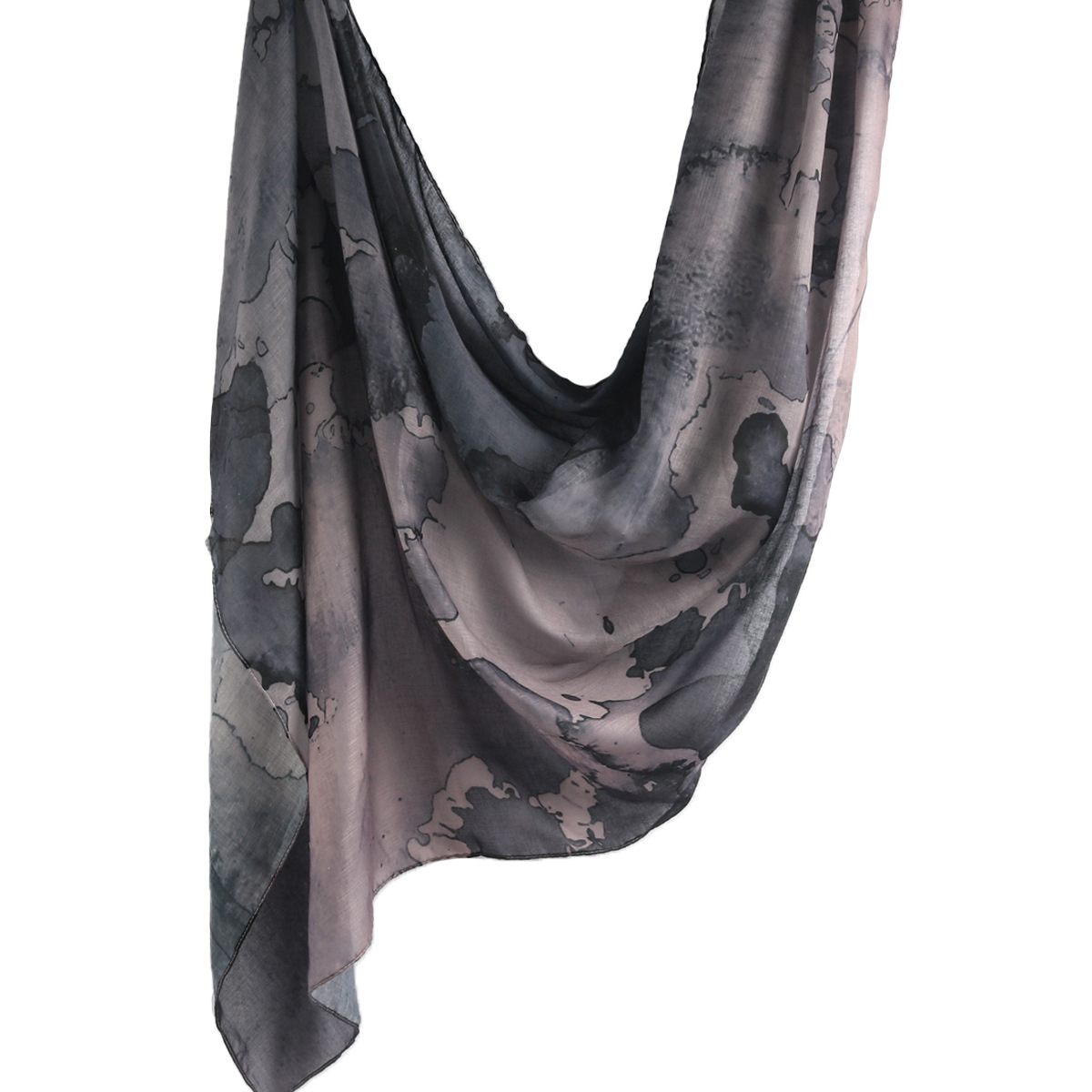 Picture of Best-Selling Watercolor Tie-Dye Cotton Scarf Arabian Satin Polyester Long Scarf Turkish Middle Eastern Scarf
